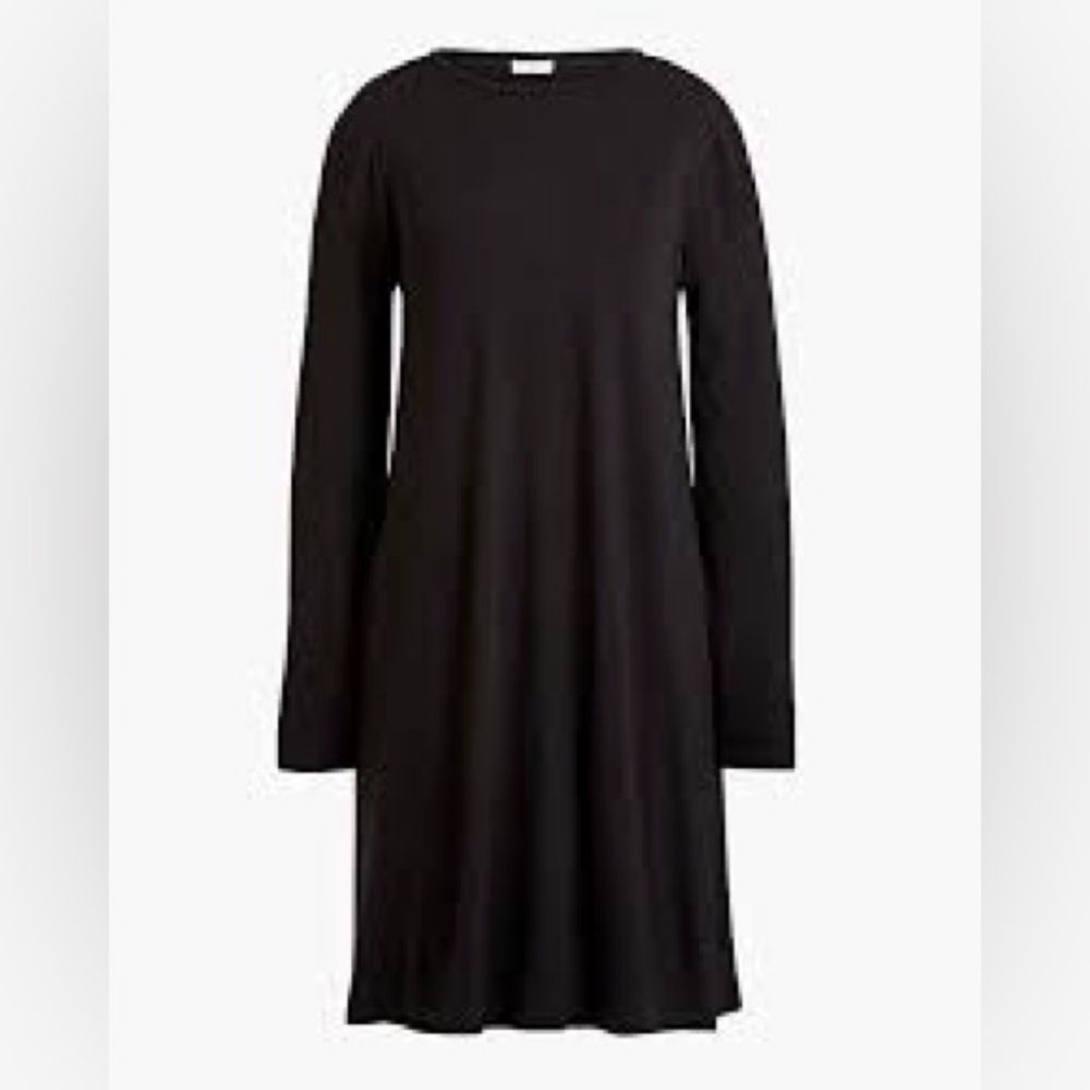 J. Crew Black Long Sleeve Crew Neck Dress